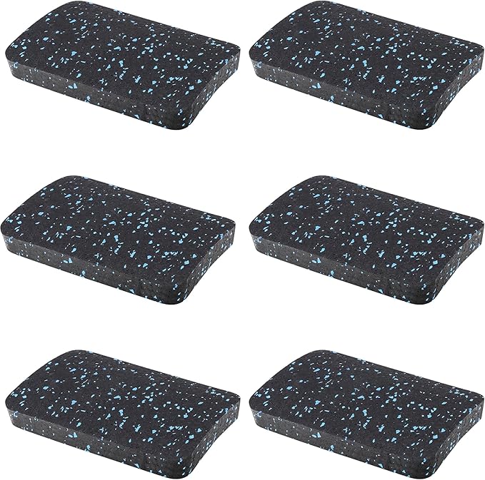 Heavy Duty Treadmill Mat Pads - 4 PCS Extra Thick 0.55" Shock Absorbing Rubber Pads - Maximum Vibration Isolation for Peloton and Heavy Gym Equipment - 4.7"x3.2"