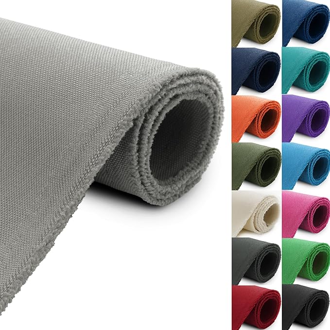 Thickened Waterproof Canvas Fabric by The Yard 1200D 58" W Outdoor Upholstery Material Heavy Duty Fabric Water Resistant Sewing Material for Chair Patio Cushion Purse 2 Yard Silver Grey