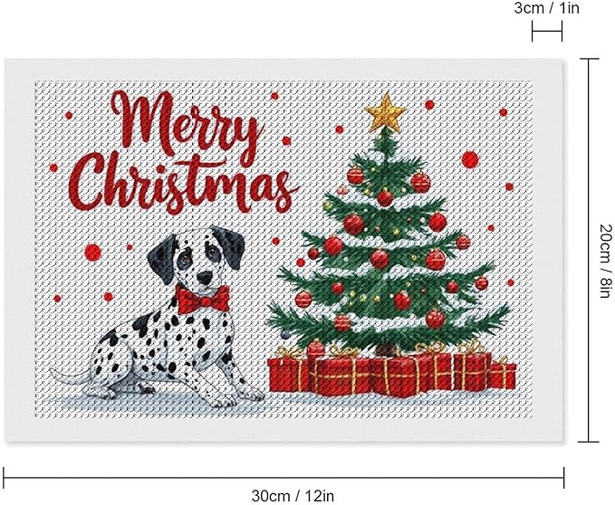 AIVKIEJK Diamond Painting Kits for Adults - Christmas Joyful Canine Holiday Painting DIY 5D Full Drill Diamond Dots Paintings with Diamonds Gem Art and Crafts Home Decor 8"x12"