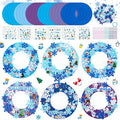 Hollowfly 48 Sets Winter Wreath Craft Kits DIY Snowflake Wreath Hanging Ornaments Make Your Own Paper Craft with Stickers for Winter Xmas Home Party Favors Activities
