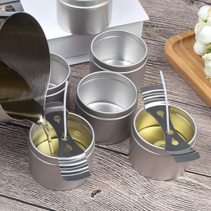 DINGPAI Candle Tin 18 Piece, 4 oz, Candle Containers for DIY Candle Making