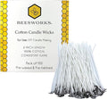 Beesworks 100 Piece Cotton Candle Wick 6" Pre-Waxed for Candle Making, Candle DIY