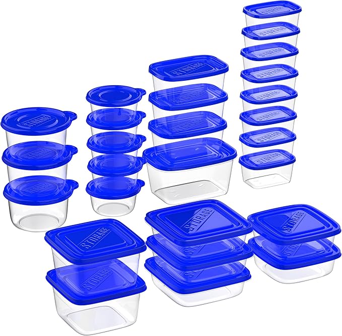 54-Piece Food Storage Containers with Lids - Fridge, Freezer, and Microwave Safe - BPA-Free Food Grade Stain-Resistant Containers by Chef Buddy