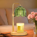 Candle Warmer Lamp with Timer Dimmer, Adjustable Height Candle Wax Warmer, Christmas Birthday Gift for Mom Women, House Warming Gifts for New Home Bedroom Decor, (Lotus Flower-Green)