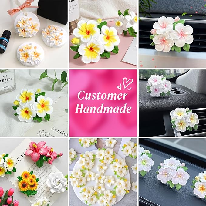 2Pcs Plumeria Silicone Candle Flower Wax Mold Silicone for Candles Resin Making Molds Moldes De Silicona para Hacer Velas Artesanales De Silicona,for Making Mothers Day Gifts for Mom Daughter