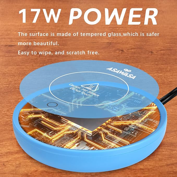 ASAWASA Smart Candle Warmer for Large Jar, Coffee Mug Warmers, with Gravity Switch Auto Shut-On/Off, Safely and evenly Release The Aroma, Keep The Drink at a Pleasant Temperature, A Thoughtful Gifts