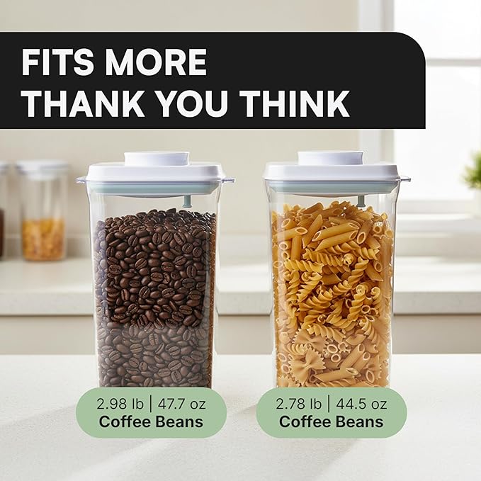 Bop Top Airtight Food Storage Containers with Lid 16.5 Cups / 135 oz | Kitchen Canister Sets | Air Tight Pantry Container | Pop Top Dry Food Storage Containers for Snacks, Sugar, Flour, Baking, Pasta