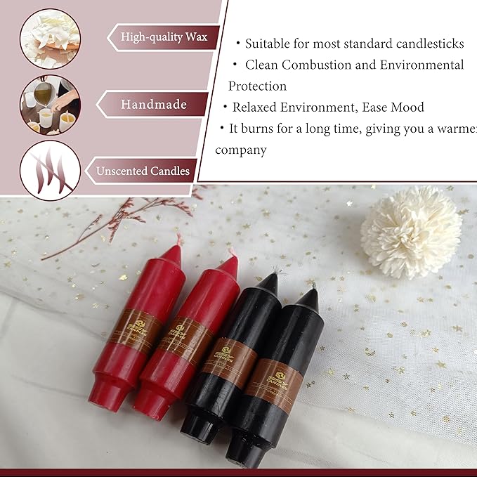 Handmade Halloween Candle 5 inch Short Candlesticks Unscented Taper Candles for Halloween Dinner Household Wedding Party Housewarming Home Décor Candles