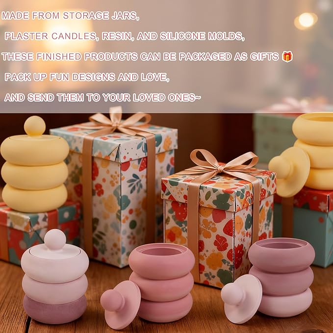 1 Pc Exquisite Resin Mold with Lid Silicone Mold for Epoxy Casting Concrete DIY Art Crafts Kits Candy Jewelry Storage Boxes Scented Candles Candlesticks Home Decorations Gifts Crafts