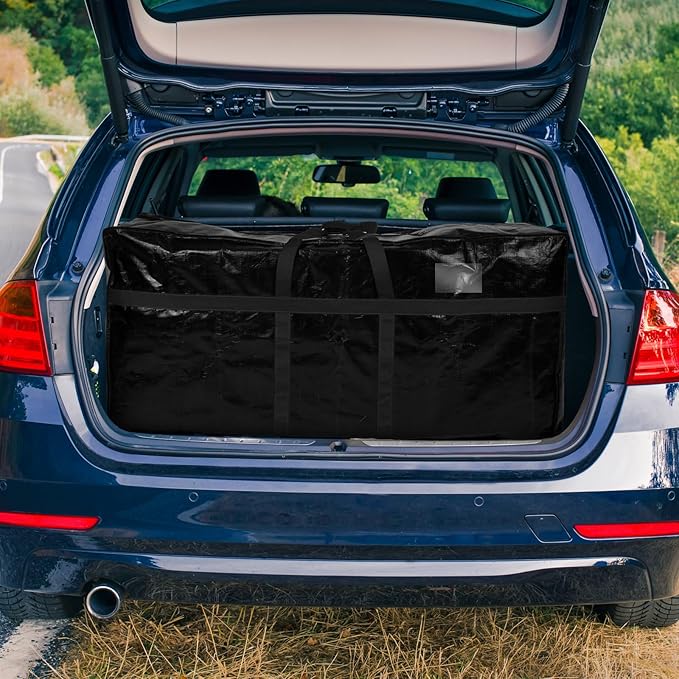 4 Pcs 66 Gallon Extra Large Moving Bags Heavy Duty Storage Bag with Strong Zipper Handle Foldable XXL Jumbo Storage Tote Packing Moving Box for College Dorm Travel Cloth Duffle (Black)