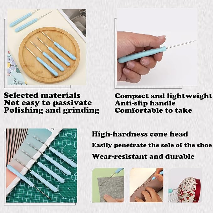 22 PCS Candle Wick Punching Tool Large-Eye Candle Needle Wick Sitting Tool with Hook & Eye Candle Making Kits to Insert Wick in Candle Mold Colored Threader for Candle Wick of All Thicknesses