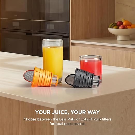Ninja NeverClog Cold Press Juicer | Powerful Electric Slow Masticating Juicer with Pulp Control | XL Capacity | 24 oz. Juice Jug & 36 oz. Pulp Container | Dishwasher Safe | Gray | 150W | JC151SL