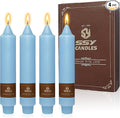 4 Pack Taper Candles Blue Tapered Candles 7 Inch Smokeless Candle Unscented Short Candlesticks Ideal for Weddings Dinner Parties Home Decor