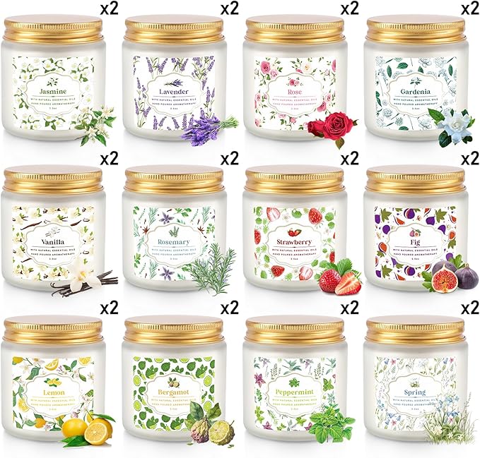 24 Pack Candles for Home Scented Aromatherapy Candles Gifts Set for Women, Natural Soy Wax Candle, 3.5 oz Long Lasting Candles, Birthday, Valentine, Christmas, Anniversary Present
