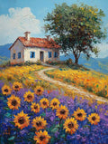 Diamond Painting Kits for Adults Sunflower Diamond Painting Kits Landscape 5D Full Square Drill Crystal Crafts for Adults DIY Art Kit for Beginner, Home Wall Art, Gifts for Women 20x32in G-J74257