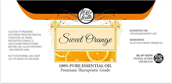 Oil of Youth - Orange Essential Oil (16oz Bulk) Pure Essential Oil for Calming, Relaxing, Aromatherapy, Diffuser