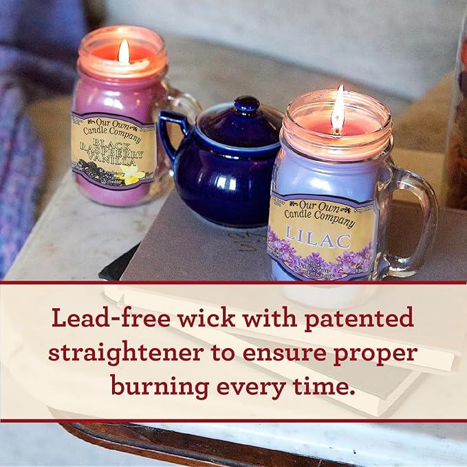 Our Own Candle Company, Lavender Vanilla Scented Mason Jar Candle, 100 Hour Burn Time, 13 Ounces