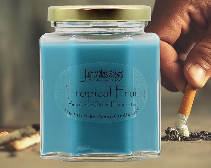 3 Pack - Tropical Fruit Scented Smoke and Odor Neutralizing Candle - Hand Poured in The USA by Just Makes Scents