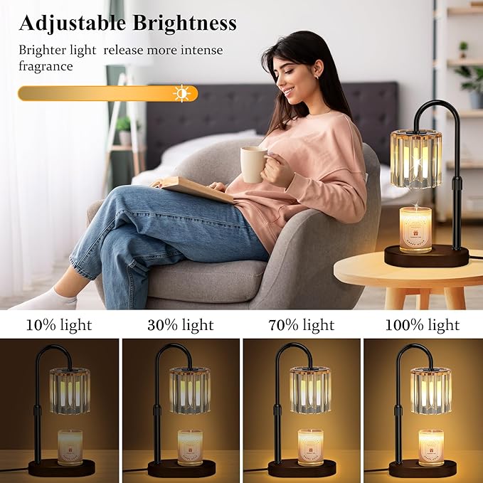 Lukasa Candle Warmer Lamp with Timer and Dimmer, Adjustable Height Candle Warmer for Candle, Birthday Gifts for Women Men, Mothers Day Gifts for Mom, Christmas Decor Home Room Decor, Christmas Gift