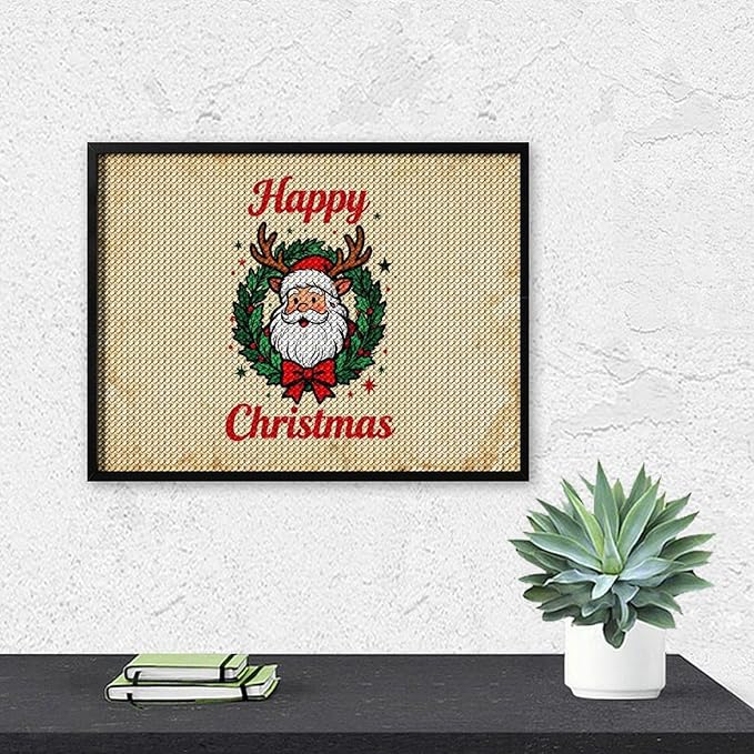AIVKIEJK Diamond Painting Kits for Adults - Christmas Santa Claus Holly Berries & Snowflakes Painting DIY 5D Full Drill Diamond Dots Paintings with Diamonds Gem Art and Crafts Home Decor 12"x16"