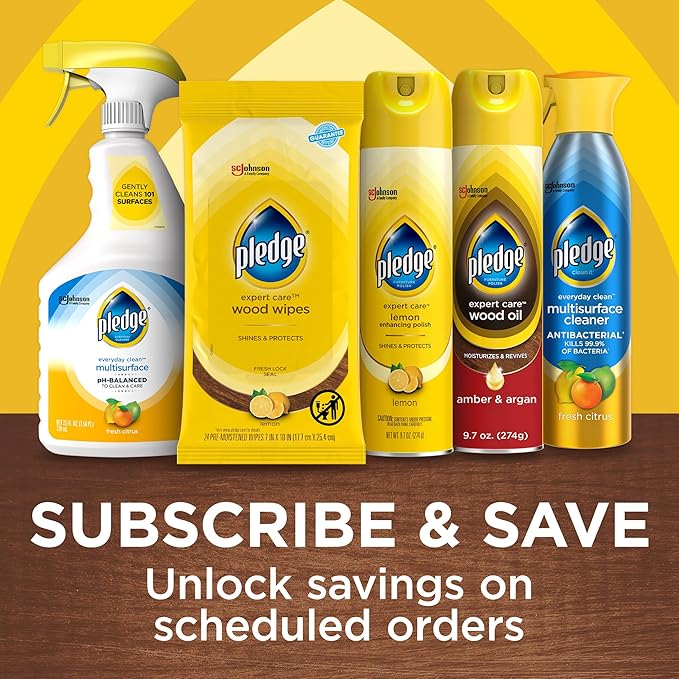Pledge pH-Balanced Multisurface Cleaner Spray for Everyday Care, Fresh Citrus Scent, 25oz (Pack of 3)
