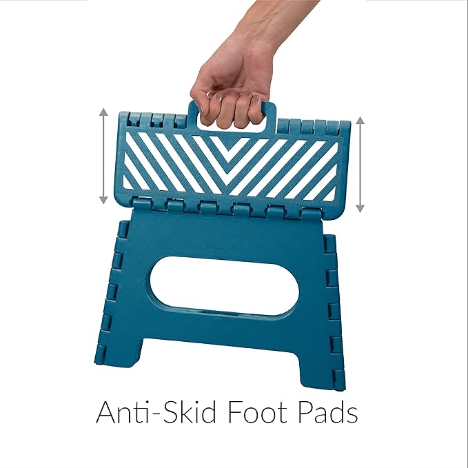 Simplify Folding Step Stool-Lightweight, Sturdy and Safe, Carrying Handle, Easy to Open, for Kitchen, Bathroom, Bedroom, Kids or Adults