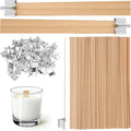 120pcs Natural Wood Wicks for Candle Making, Crackling Wooden Wicks with Metal Bases,5.1 "x 0.5" x0.02 Thin Crackling Wick for Soy Wax, Coconut Wax, Perfect for DIY Candle-Making, Long Lasting Flame