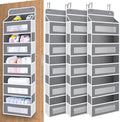 3 Pack Over The Door Organizer Storage, 5 Shelf Hanging Door Organizer with 10 Large Capacity Pockets, Anti Tilt 44 lb Load Behind Door Storage for Bedroom, Bathroom, Pantry, Nursery