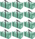 PANDA JOYS 12 Pack Extra Large Moving Bags with Zippers & Carrying Handles, Heavy-Duty Storage Tote for Space Saving Moving Storage, Fold Flat, Alternative to Box and Bin,Teal