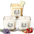 Scented Candles Gift Set (3 Pack) - Natural Soy Scented Candles for Home, Lavender Rose & Jasmine - Long Lasting Aromatherapy, Anthropologie Style Decor, Stress Relief Gifts for Women