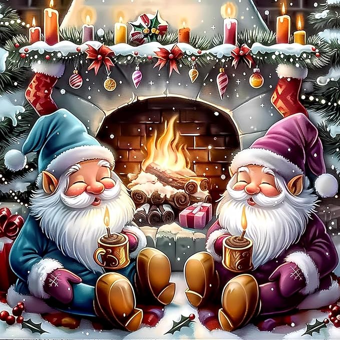 SENQAO Gnome Diamond Art Kits for Adult, Christmas Diamond Painting Kits for Beginners, DIY Full Drill Winter Holdiay Rhinestone Diamond Dots Gem Painting Art Craft Home Decor 12 x12 Inch