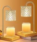 TigQiang 2 Pack Candle Warmer Lamp with Timer & Dimmer, Perfect Housewarming & Birthday Gifts for Women and Mom, Stylish Home Decor for Scented Wax & Jar Candles, Elegant Clear Glass Design