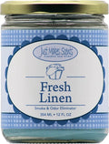 Fresh Linen Scented Smoke and Odor Eliminator Candle - Clean Fresh Scent - Blended Soy Wax by Just Makes Scents (12 oz)
