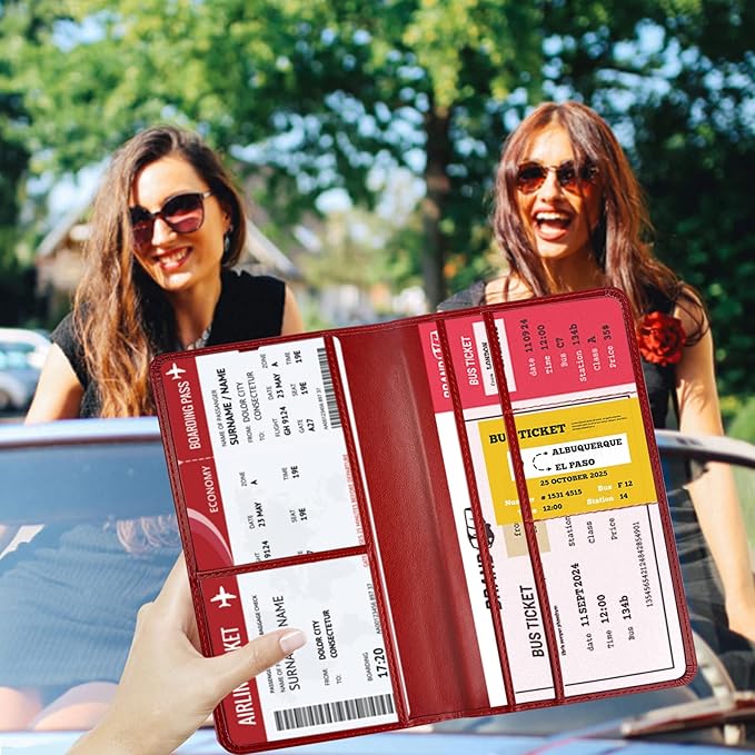Car Registration and Insurance Card Holder - Leather Vehicle Glove Box Automobile Documents Paperwork Wallet Case Organizer for ID, Driver's License, Key Contact Information Cards