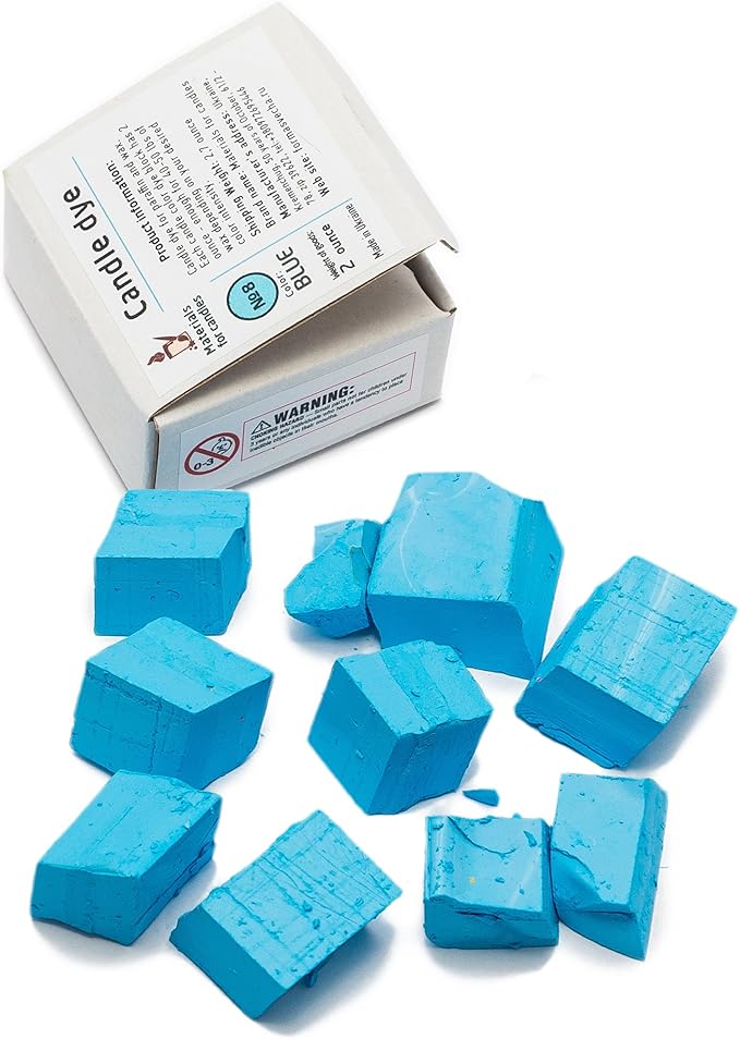 Blue Candle Dye 2oz for Soy Candle Making – Candle Shop Premium Color Dye Blocks for Soy Wax, Beeswax, Paraffin - Candle Wax Dyes