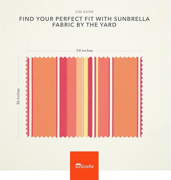 Sunbrella Outdoor Fabric by The Yard | Dolce Mango (Striped) | Official Sunbrella Seller | Indoor or Outdoor Upholstery Fabric for Chairs, Cushions, Drapery, Pillows, Furniture