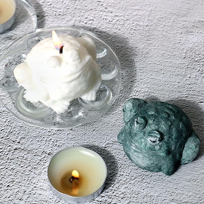 ZAKVOOR 3D Toad Candle Silicone Molds Frog Resin Casting Mould for DIY Candle Making Polymer Clay Craft Plaster Home Decoration