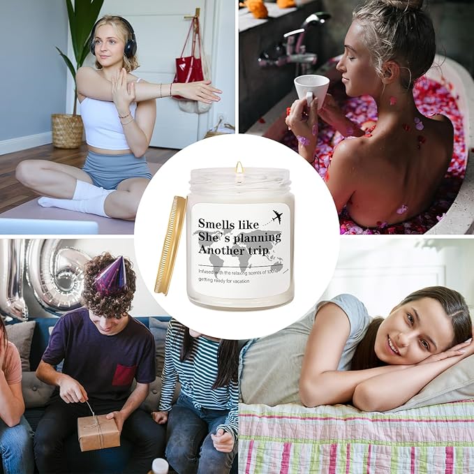 Lavender Candles - Funny Travel Gifts for Women, Christmas Gift for Travelers Women, Girls Trips Gifts