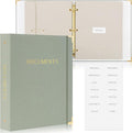 Sturdy Document Organizer Set with Folders - Beautiful Linen 3-Ring Binder Safely Stores All Important Documents & Files in One Place - Easy to Use Expanding Storage Incl. Envelopes, Pockets & Labels
