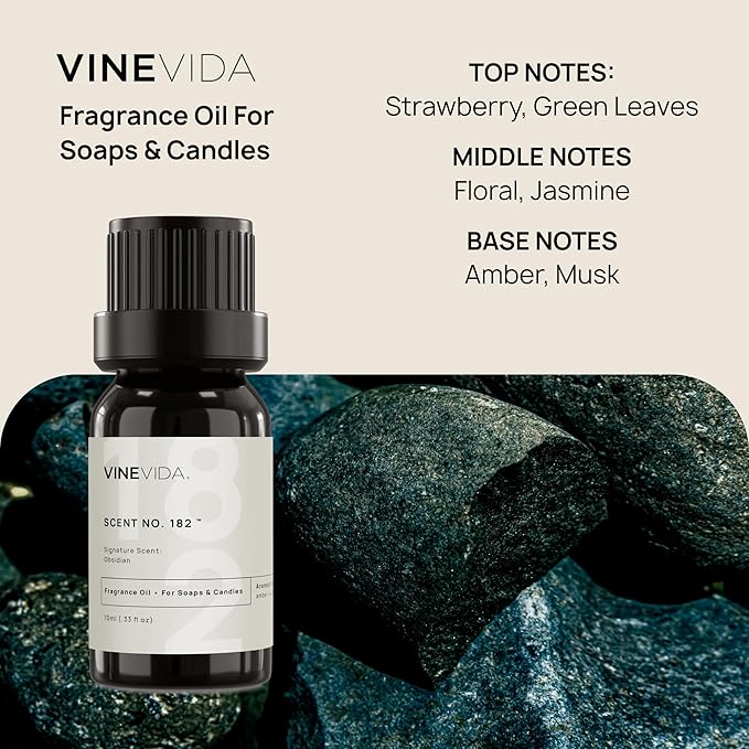 VINEVIDA [10ml] Obsidian; Fragrance Oil for Candle Making and Soap Making - Premium Candle Scents for Soy Candles