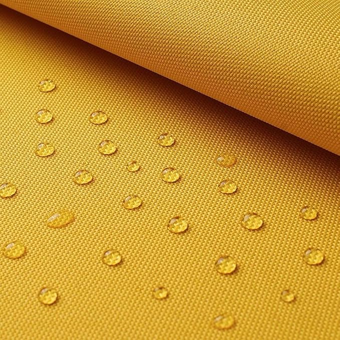 Mybecca Waterproof Canvas Marine Fabric 600 Denier Indoor/Outdoor PU Backing UV Protector Yellow 1 Yard