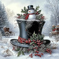 APTDYIGL 5D Christmas Snowman Diamond Painting Kits for Adults Beginner,DIY Xmas Hat Diamond Art Kits for Adults,Round Full Drill Diamond Dots with Gem Art Kits,Home Wall Decor 13.7X13.7inch