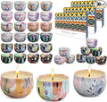 36 Packs Scented Candles Gift Set, Fragrances Candle for Women, 2.5 OZ Portable Jar Candle for for Spa, Yoga, Bath, Aromatherapy, Stress Relief, Floral Pattern