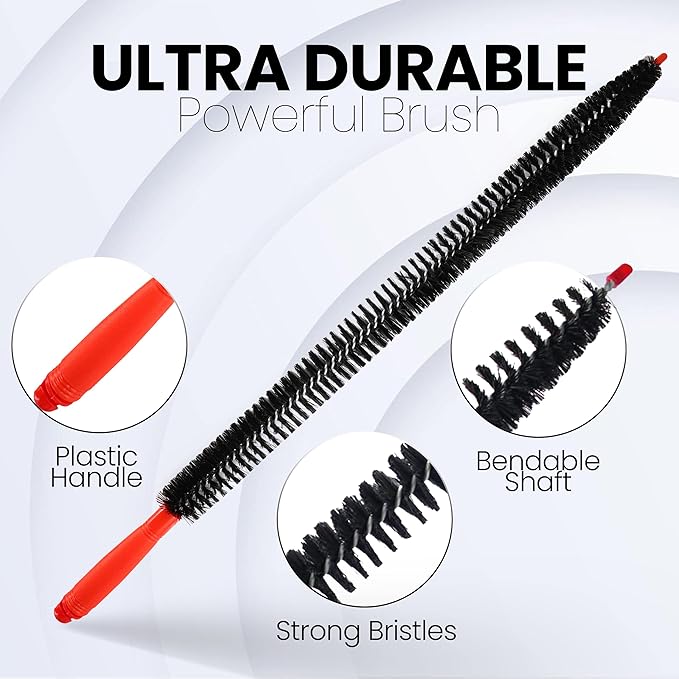 Dryer Vent Cleaner Lint Brush, Long Flexible Refrigerator Coil Cleaning Brush, 26 Inch,Black,Large (Pack of 1),1295