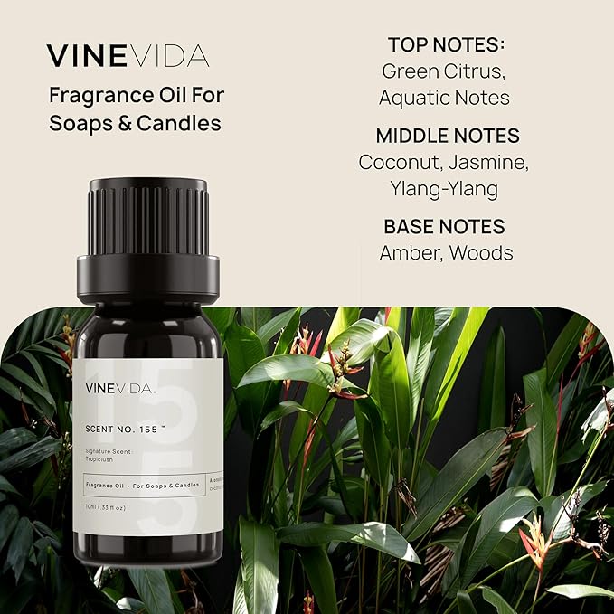 VINEVIDA [10 ml] Tropiclush; Fragrance Oil for Candle Making and Soap Making - Premium Candle Scents for Soy Candles