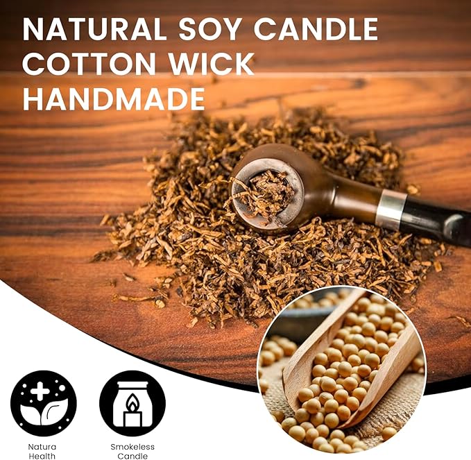 Luxury Smoke & Vanilla Scented Candles Gift Set-100% Natural Soy Wax, 50H Clean Burn, Hand-Poured, Relaxing Aromatherapy for Home, Bedroom, Yoga & Spa,9oz