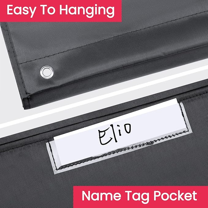 Godery Heavy Duty Storage Pocket Chart for Classroom and Office, Clear Storage Pocket Chart for Files Folder (20+6 Pockets & Nametag)