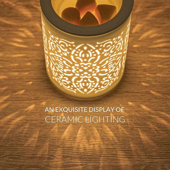 Earnest Living Ceramic Electric Wax Melt Warmer Wax Warmer for Scented Wax Cubes Tart Candle Warmer Oil Burner Fragrance Melter White for Home Office Bedroom Aromatherapy Gift Decor