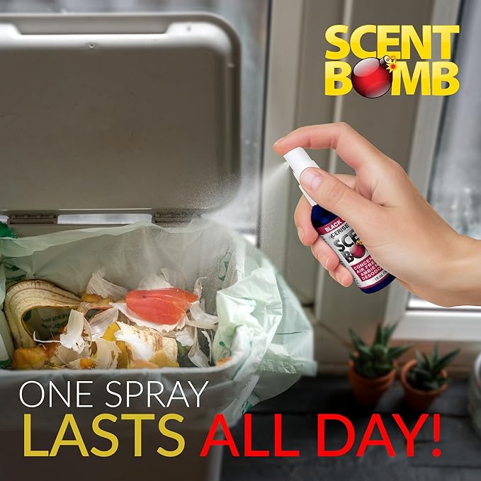 Scent Bomb Air Freshener Spray, Long-Lasting Odor Eliminator - Effective Deodorizer for Home & Car, Fresh Room Spray for Kitchen, Bathroom & Smell Neutralizer - 1 oz Pack of 4, Black Cherry Scent