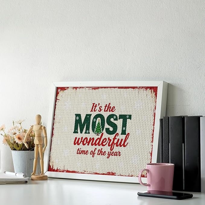 Diamond Painting Kits for Adults - Quote & Christmas Tree Humorous Most Wonderful Time of The Year Painting DIY 5D Full Drill Diamond Dots Paintings with Diamonds Gem Art And Crafts Home Decor 12"x16"